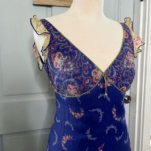 Vintage Laundry by Shelli Segal maxi dress, colorful size 2 side zip.